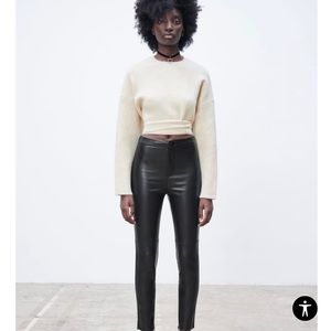 Zara Faux Leather Leggings | Small